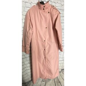 Vintage Fleet Street Womens Trench Coat 12 Pink Mock Neck Spring Jacket